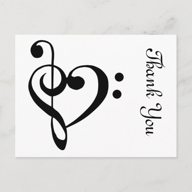 Danke musikalisches Herz Postkarte (Vorderseite)
