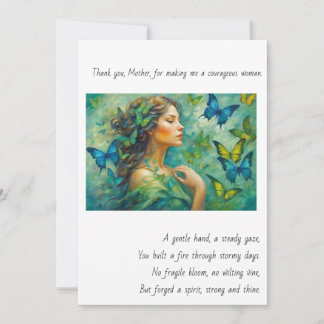 Danke, Mutter Poem Card Feiertagskarte