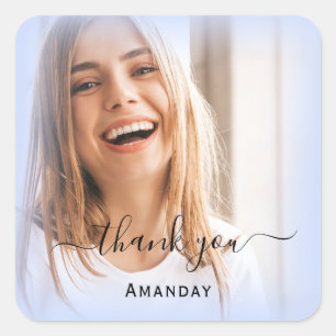 Danke Name Rahmen Foto  Braut Sweet16th Quadratischer Aufkleber