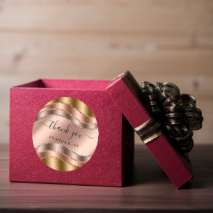 Danke Name Sweet 16 Hochzeit Rosen Gold  Hochzeit Runder Aufkleber