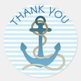 Danke Nautical Anchor Blue White Stickers