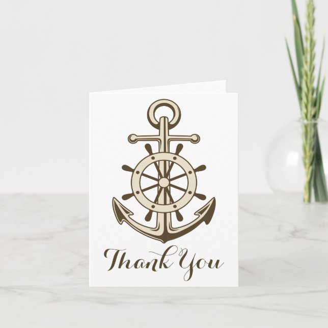 Danke Nautical Anchor & Ship Wheel (Vorderseite)
