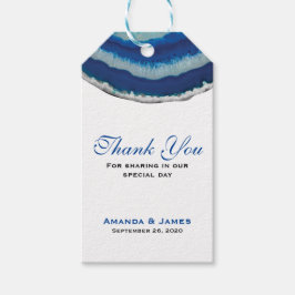 Danke | Navy Blue Wedding Agate Geschenkanhänger