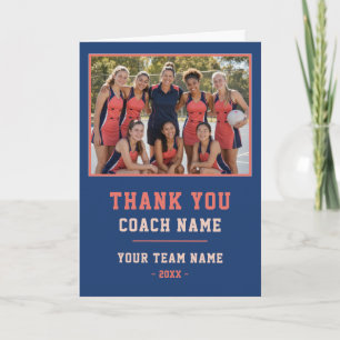 Danke Netball-Trainer-Karten-Teamname Foto