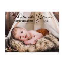 Danke, neues Baby-Foto-Ankündigungs-Postkarte BT