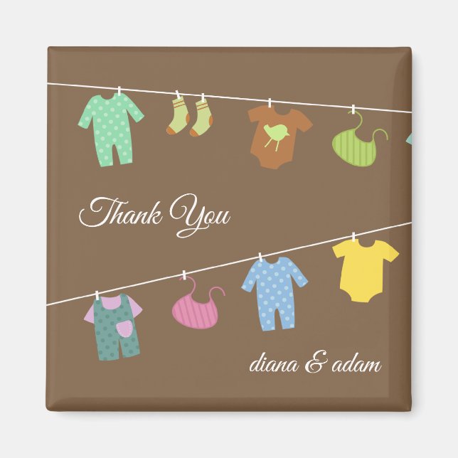 Danke Neutral Baby Shower Magnet (Vorne)