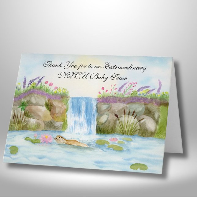 Danke NICU-Team Otter Wald Wasserfall Karte (Von Creator hochgeladen)