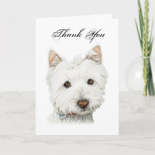 Danke, niedliche Westie Hundegrußkarte Dankeskarte