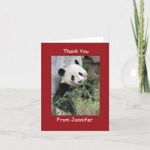 Danke Note Card, Giant Panda, Custom Red