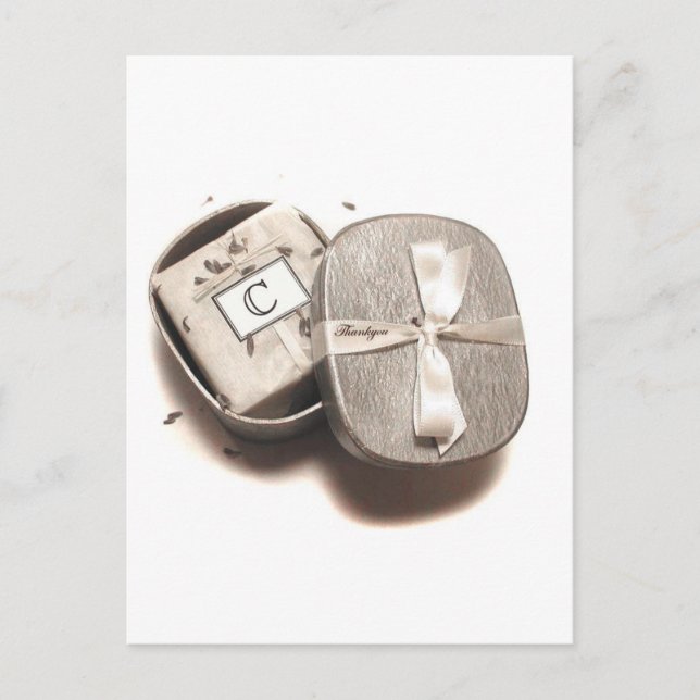 Danke Notecard - "C"-Monogramm Postkarte (Vorderseite)