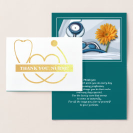 Danke, Nurse. Stethoscope und Daisy Luxury Folienkarte