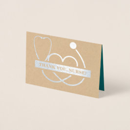 Danke, Nurse. Stethoscope und Daisy Luxury Folienkarte