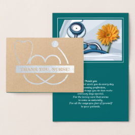 Danke, Nurse. Stethoscope und Spring Daisy Folienkarte