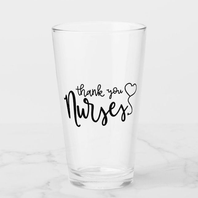 Danke Nurses| Extravagantes Skript Glas (Vorderseite)