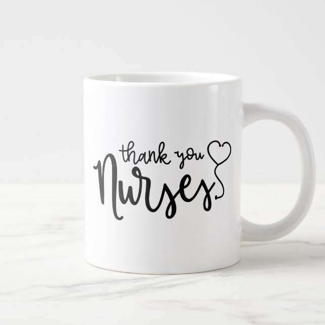 Danke Nurses| Extravagantes Skript Jumbo-Tasse (Rechts)