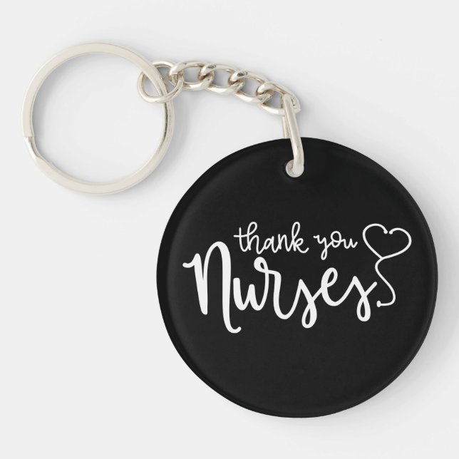 Danke Nurses| Extravagantes Skript Schlüsselanhänger (Vorderseite)