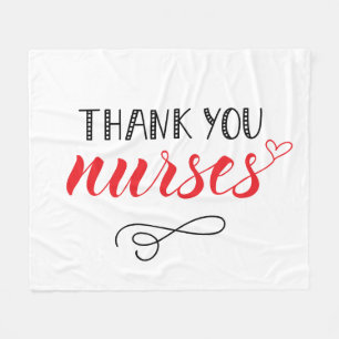 Danke Nurses  Fun Schriftart Fleecedecke