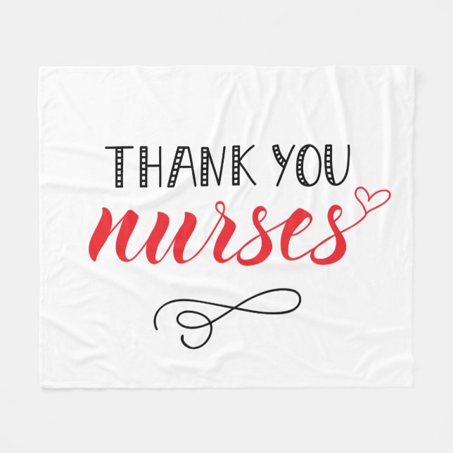 Danke Nurses| Fun Schriftart Fleecedecke (Vorderseite (Horizontal))