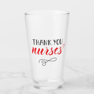 Danke Nurses  Fun Schriftart Glas