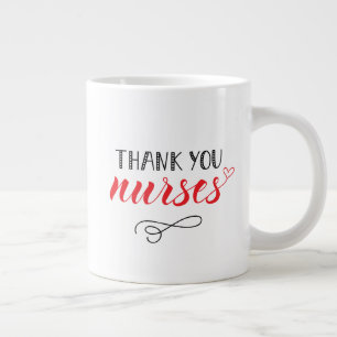 Danke Nurses Fun Schriftart Jumbo-Tasse