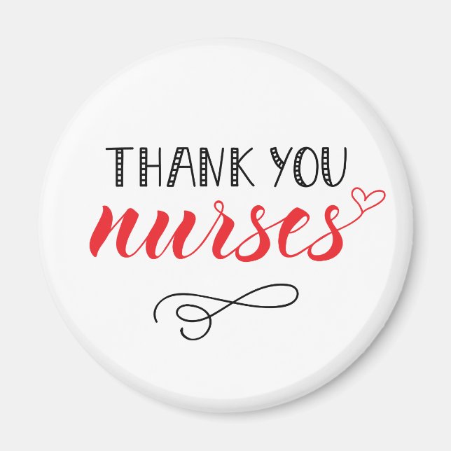 Danke, Nurses | Fun Schriftart Magnet (Vorne)