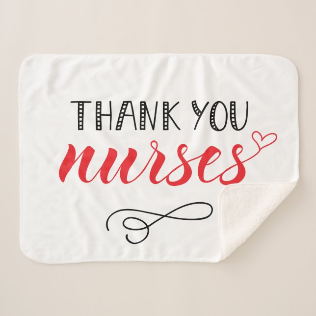 Danke Nurses| Fun Schriftart Sherpadecke (Vorderseite (Horizontal))