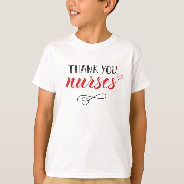 Danke Nurses| Fun Schriftart T-Shirt (Vorderseite)