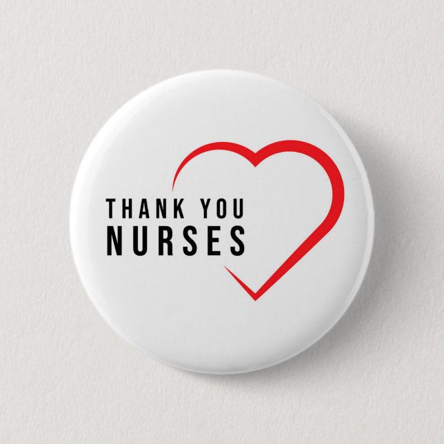 Danke, Nurses | Heart Red Button (Vorderseite)