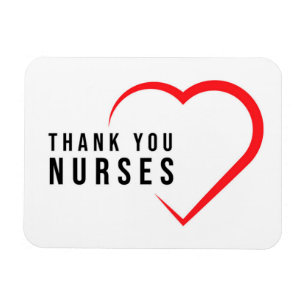 Danke, Nurses   Heart Red Magnet