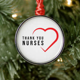Danke, Nurses Heart Red Ornament Aus Metall