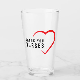 Danke Nurses Herz Rot Glas