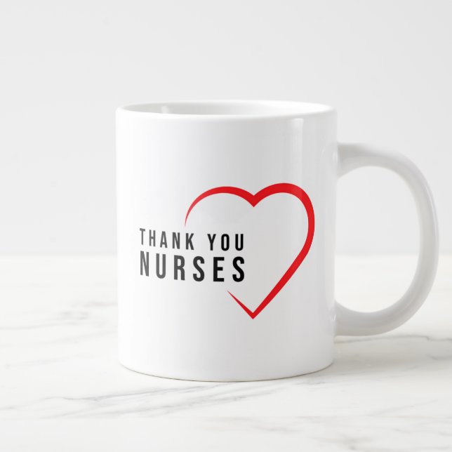 Danke Nurses| Herz Rot Jumbo-Tasse (Rechts)