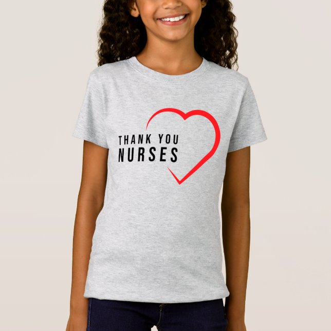 Danke Nurses| Herz Rot T-Shirt (Vorderseite)