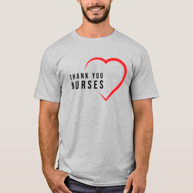 Danke Nurses| Herz Rot T-Shirt (Vorderseite)