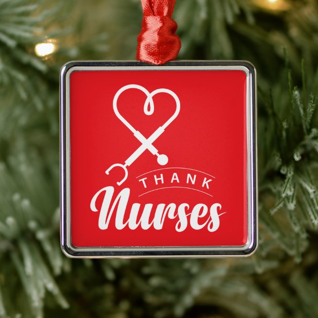 Danke Nurses Ornament Aus Metall (Baum)