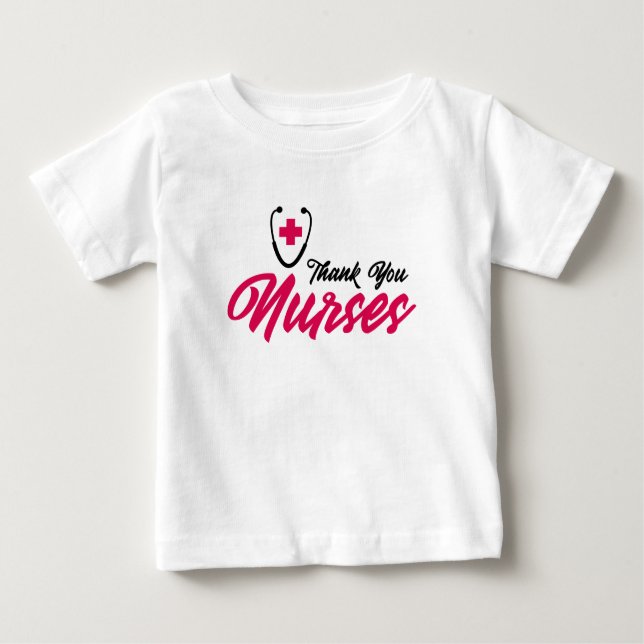 Danke Nurses| Rosa Baby T-shirt (Vorderseite)