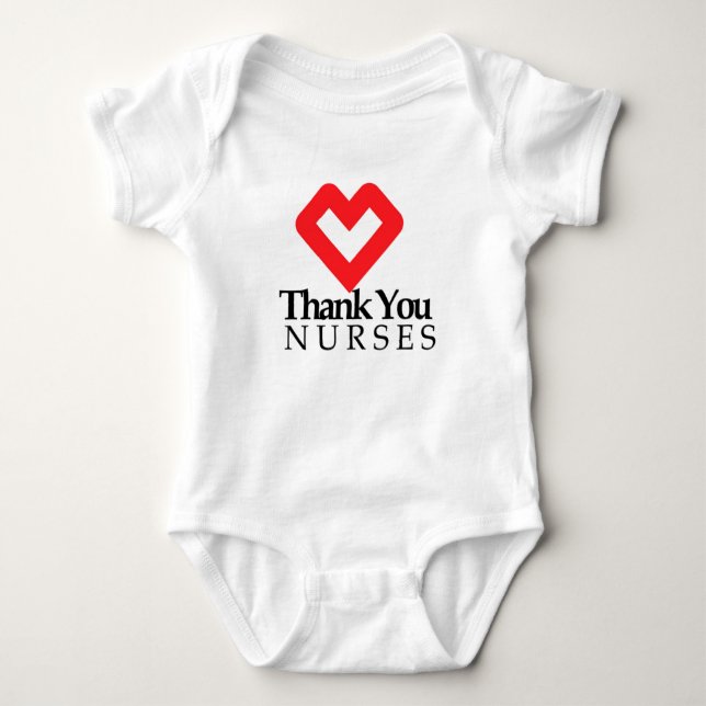 Danke Nurses| Rotes Herz Baby Strampler (Vorderseite)
