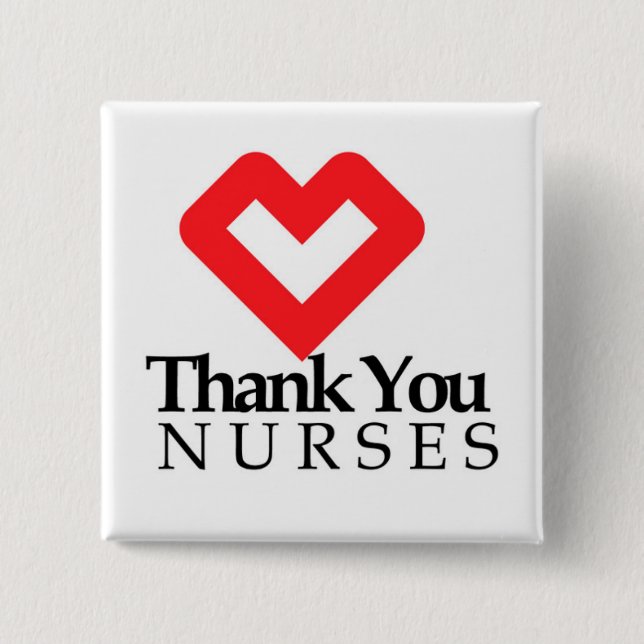 Danke, Nurses | Rotes Herz Button (Vorderseite)