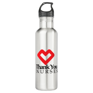 Danke Nurses  Rotes Herz Edelstahlflasche