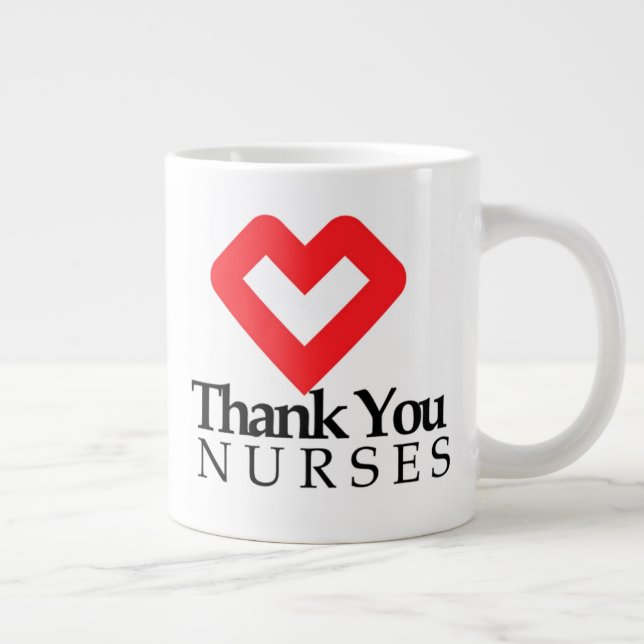 Danke Nurses| Rotes Herz Jumbo-Tasse (Rechts)