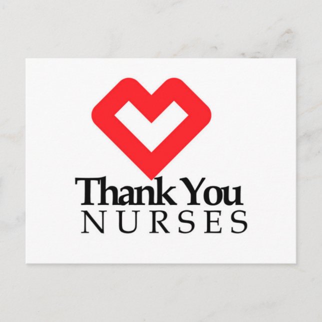 Danke, Nurses | Rotes Herz Postkarte (Vorderseite)