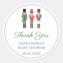Danke Nutcracker Ballet Tower Soldiers Holidays Runder Aufkleber