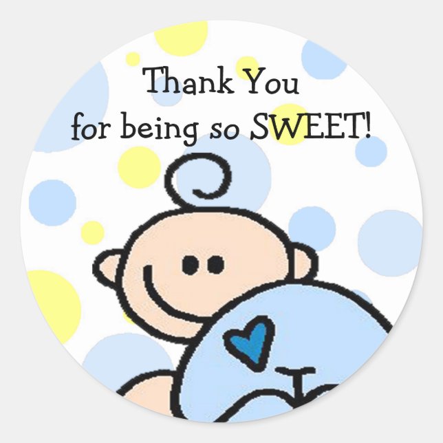 Danke OH BOY Runder Aufkleber (Vorderseite)