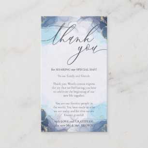 Danke ombre blau Schrift Begleitkarte