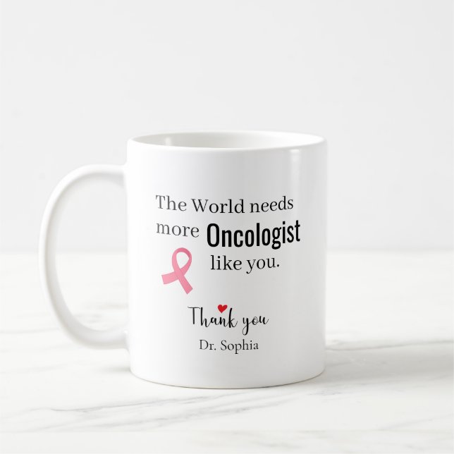 Danke Onkologe Benutzerdefinierter Name Kaffeetasse (Links)