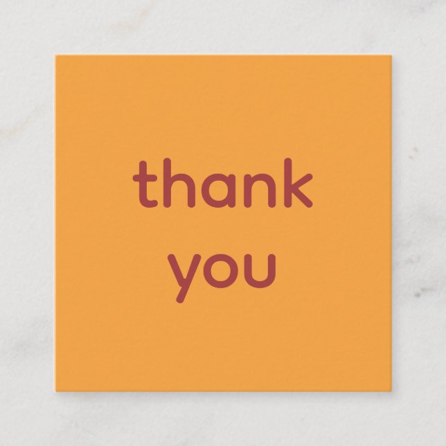 Danke, orange begleitkarte (Vorderseite)