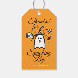 Danke | Orange Spooky Boo Ghost Halloween Geschenkanhänger