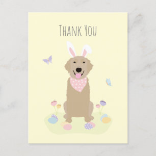Danke Osterhase Golden Retriever Postkarte