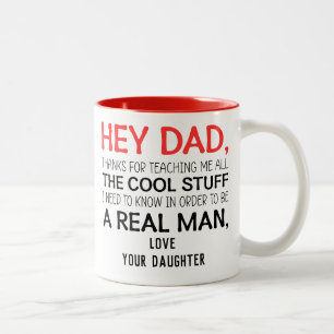 Danke Papa, danke für das Lehren, ein Mann zu sein Zweifarbige Tasse