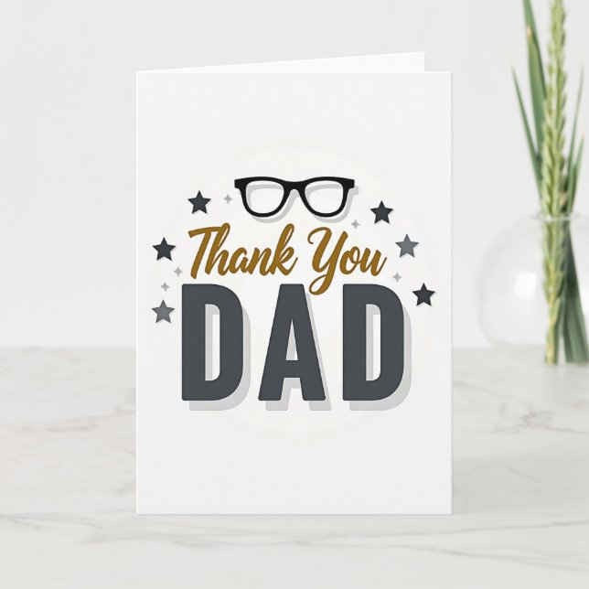 Danke Papa Silhouette Karte (Vorderseite)